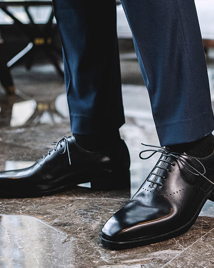 Summer Men's Cowhide Hand-polished Brock Carved Men's Shoes Business Suits Oxford Shoes