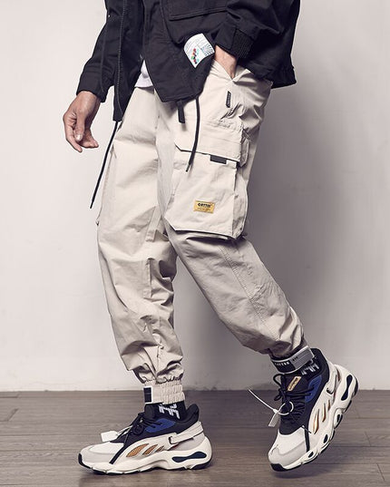 Loose casual cargo pants with velcro straps