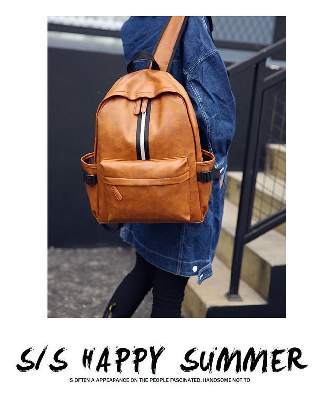 Men and women pu leather backpack