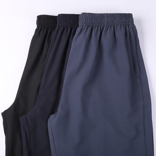 Solid Color Black Loose High Waist Comfort Breathable Middle-aged Breeches