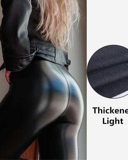 PU Leather Pants Women's High Waist