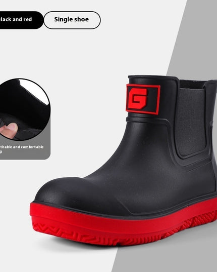 Men's Short Fashion Non-slip Waterproof Shoes Fleece-lined Platform