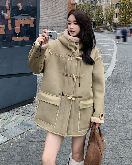 Women's Vintage Suede Lambswool Coat