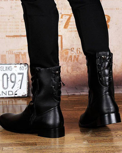 British Fashion Leather Pointed Men's Boots