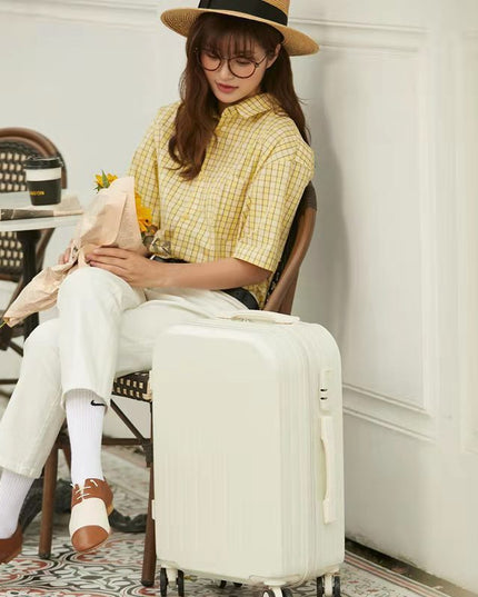 Luggage Female Student Trolley Case Travel Password Suitcase Male Candy Color Leather Case Suitcase Set