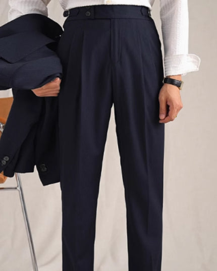 Retro Casual Business Non-ironing Mid-waist Wool Suit Pants