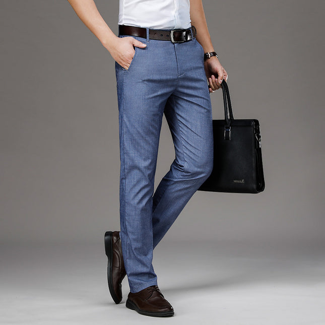 Tencel Straight Jeans Men'S Summer Thin Loose High Waist Middle-Aged Men'S Jeans
