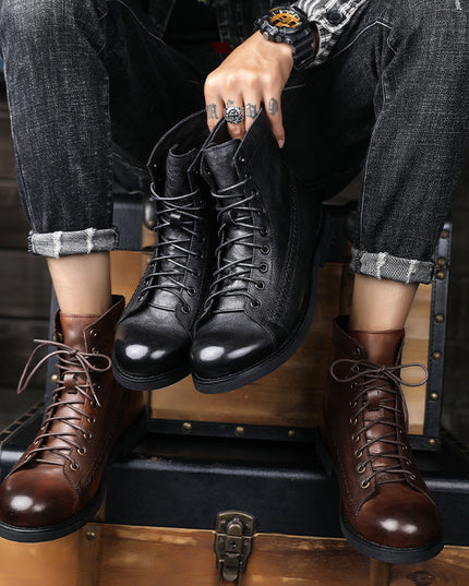 British Style Brush Color Worker Boot