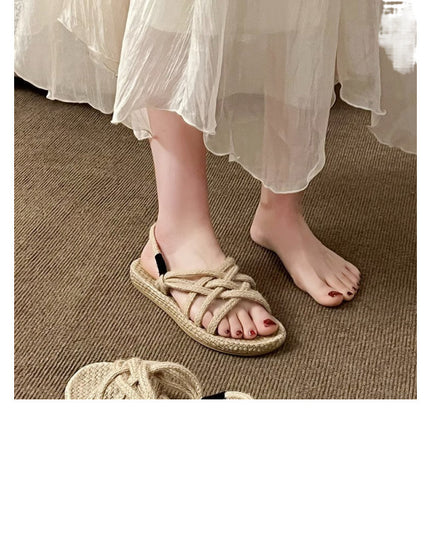 Braided Hemp Rope Sandals Female Student All-matching