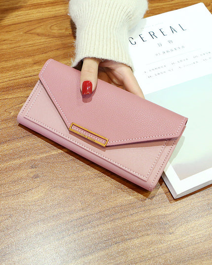 A Multi-functional Buckle Retro Thin Coin Purse From Japan And South Korea