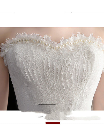 Short Front And Back Length Small Trailing Wedding Dress