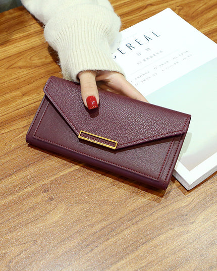 A Multi-functional Buckle Retro Thin Coin Purse From Japan And South Korea