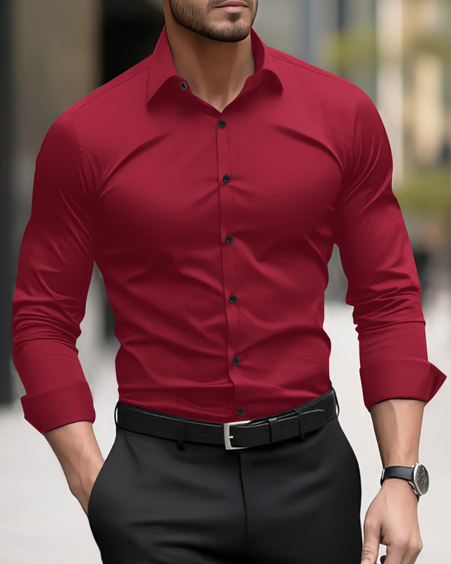 Men's Pigment Business Casual Long Sleeve Shirt