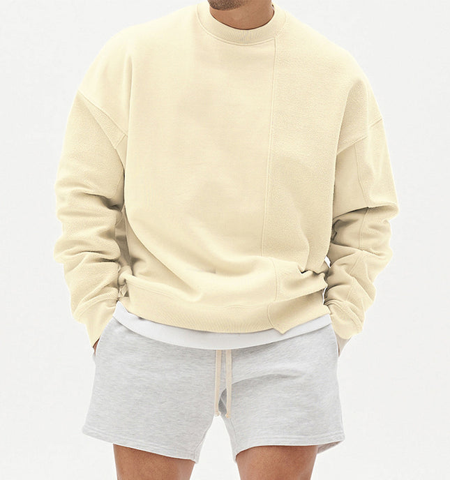 Solid Color Round Neck Sweater Korean Style Fashion Brand Loose