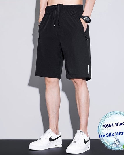 Thin Ice Silk Quick-drying Running Fitness Men's Sports Shorts