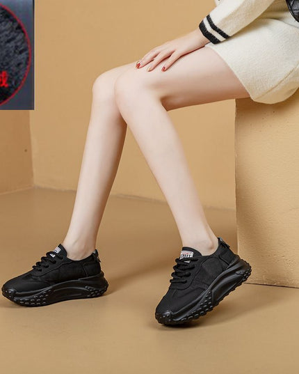 Dad Shoes Women's Fleece-lined Versatile Thick Bottom Small Size Sneaker