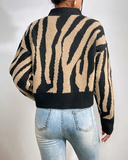 Jacquard Casual Sweater Loose Top For Women