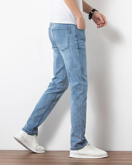 Loose Youth Straight Slim Fit Elastic Trend Men's Jeans