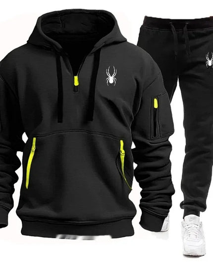 Casual Men's Pocket Polyester Sports Suit