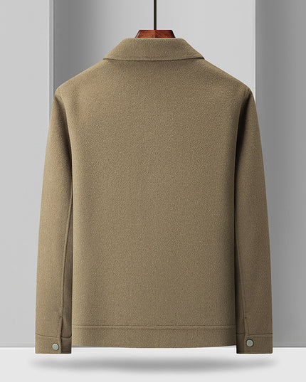 Woolen Coat Male Plus Size Turn-down Collar Coat