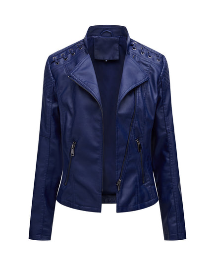 Slim Fit Thin Leather Coat Women's Motorcycle Clothing