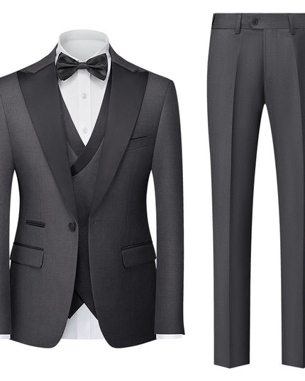 Men's New Suit Three-piece Korean-style Slim-fit Dress Suit