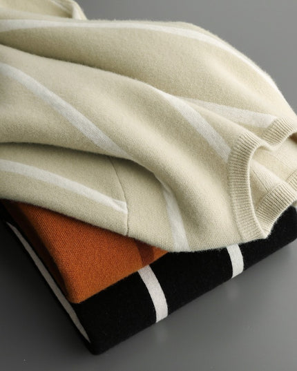 Men's Round Neck Autumn And Winter Thickening Knitted Sweater Loose Casual Wool Tops