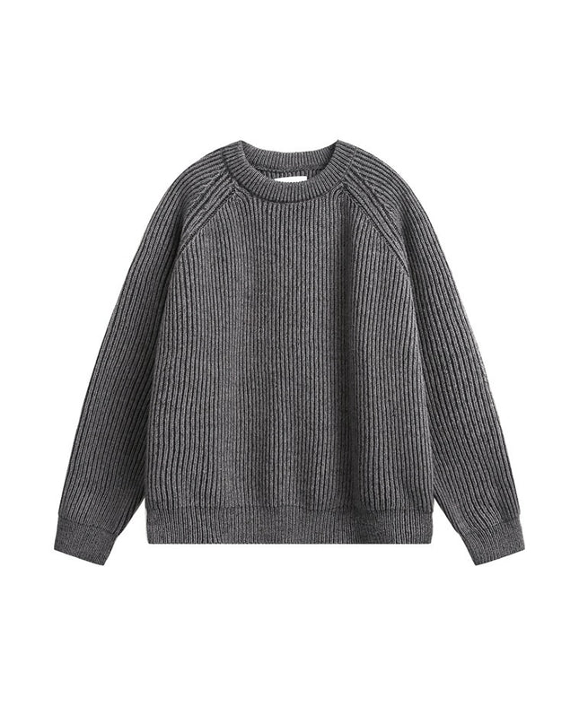 Retro Brocade Men’s Round Neck Sweater – Vintage Printed Pullover Knitwear