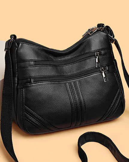 New Soft Leather Textured Crossbody Bag For Middle-aged People Women