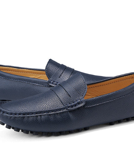 Winter Casual Leather Shoes, Men'S Shoes, Business All-Match Peas Shoes, Soft Soles, Soft Leather One-Step Shoes
