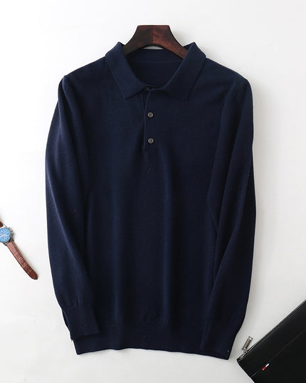 Men's Clothing Polo Collar Pullover Bottoming Shirt