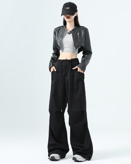High Waist Women's Workwear Wide Leg Pants