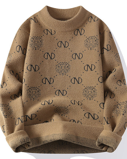 Men's Thickened Round Neck Sweater Loose