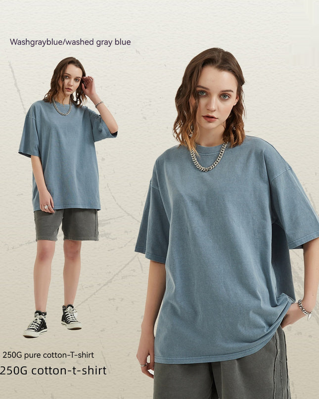 Men's Retro Washed Distressed Short Sleeve Fashion Brand