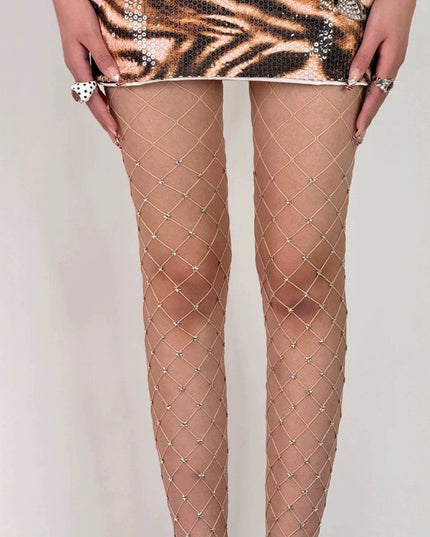 High Elastic Fishnet Black Silk Stockings
