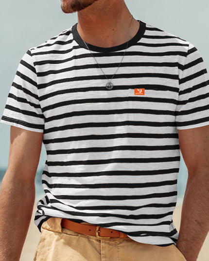 Striped Men's Short Sleeved T-shirt For Summer Casual Wear