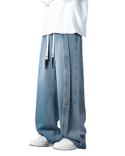 Retro Patchwork Washed Oversized Jeans Men