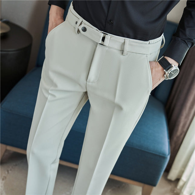 Belt Non-ironing High-grade Casual Trousers