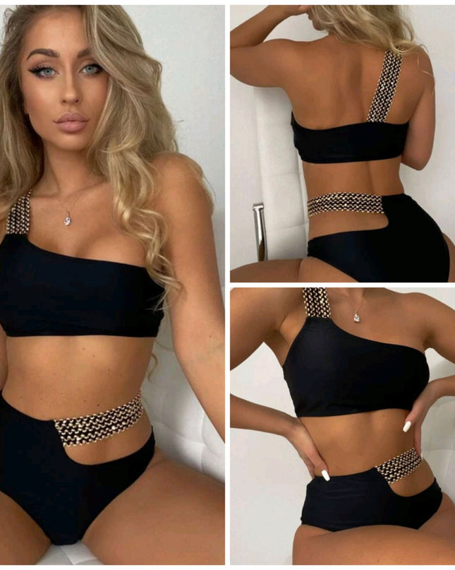 New Ladies High Waist Split Bikini Swimsuit