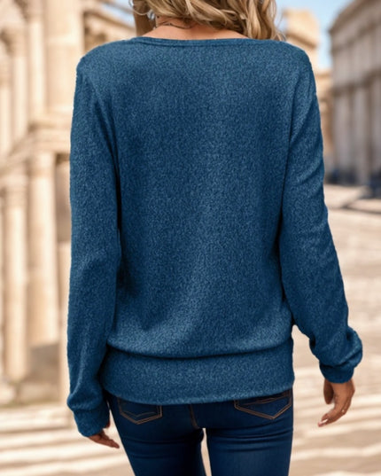 Clasi Solid Square Neck Sweatshirt,Long Sleeve Tops Graduation