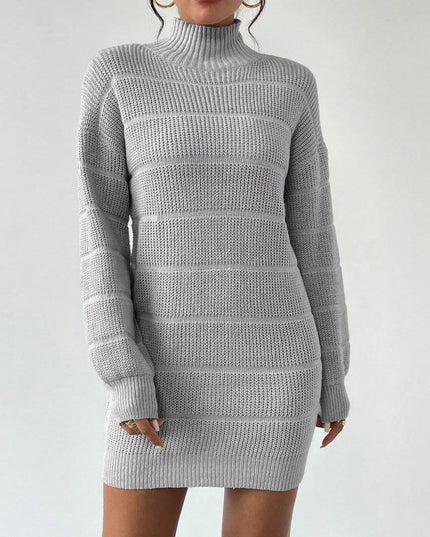 European And American Autumn And Winter Half-high Collar Knitwear Dress