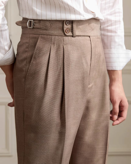 Retro Italian Wool Blended Lightweight Casual Suit Pants