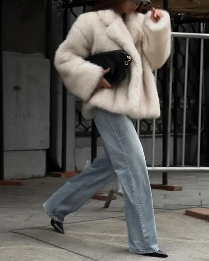 Fox Fur Jacket Suit Collar Loose Fur Coat Mid-length Plus Size Women's Fur Coat
