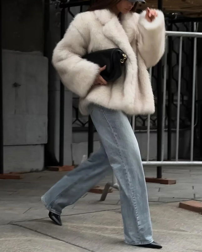 Fox Fur Jacket Suit Collar Loose Fur Coat Mid-length Plus Size Women's Fur Coat