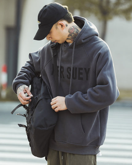 Vintage Fleece-lined Hoodie Thick Coat American Fashion Brand Top