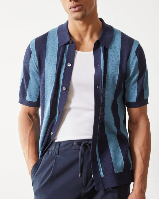Fashion Men's Polo Shirt Hollow Breathable