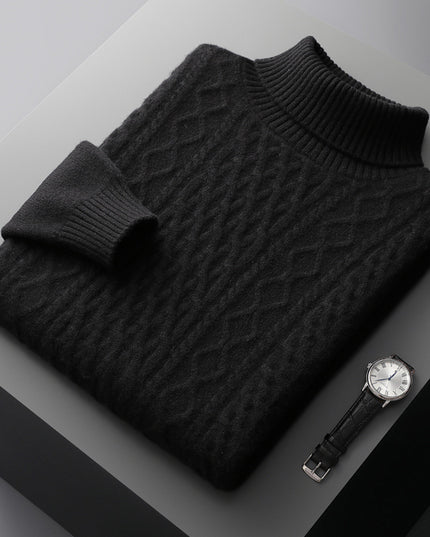 Heavy Industry Thick Cashmere Sweater Men's High Lapel Pullover