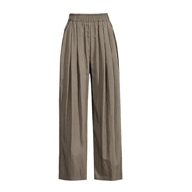 Loose Drape Casual Straight-leg Thin Ice Silk Wide-leg Pants