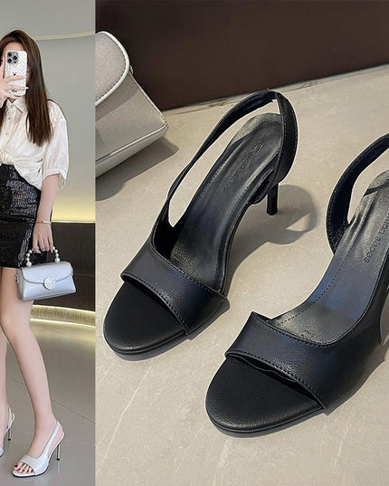 Summer New Style Pointed Toe French Style Plus Size Outer Wear High Heel Sandals For Women