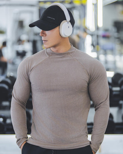 Men's Dralon Thermal Slim Fit Half-high Collar Long Sleeves Top
